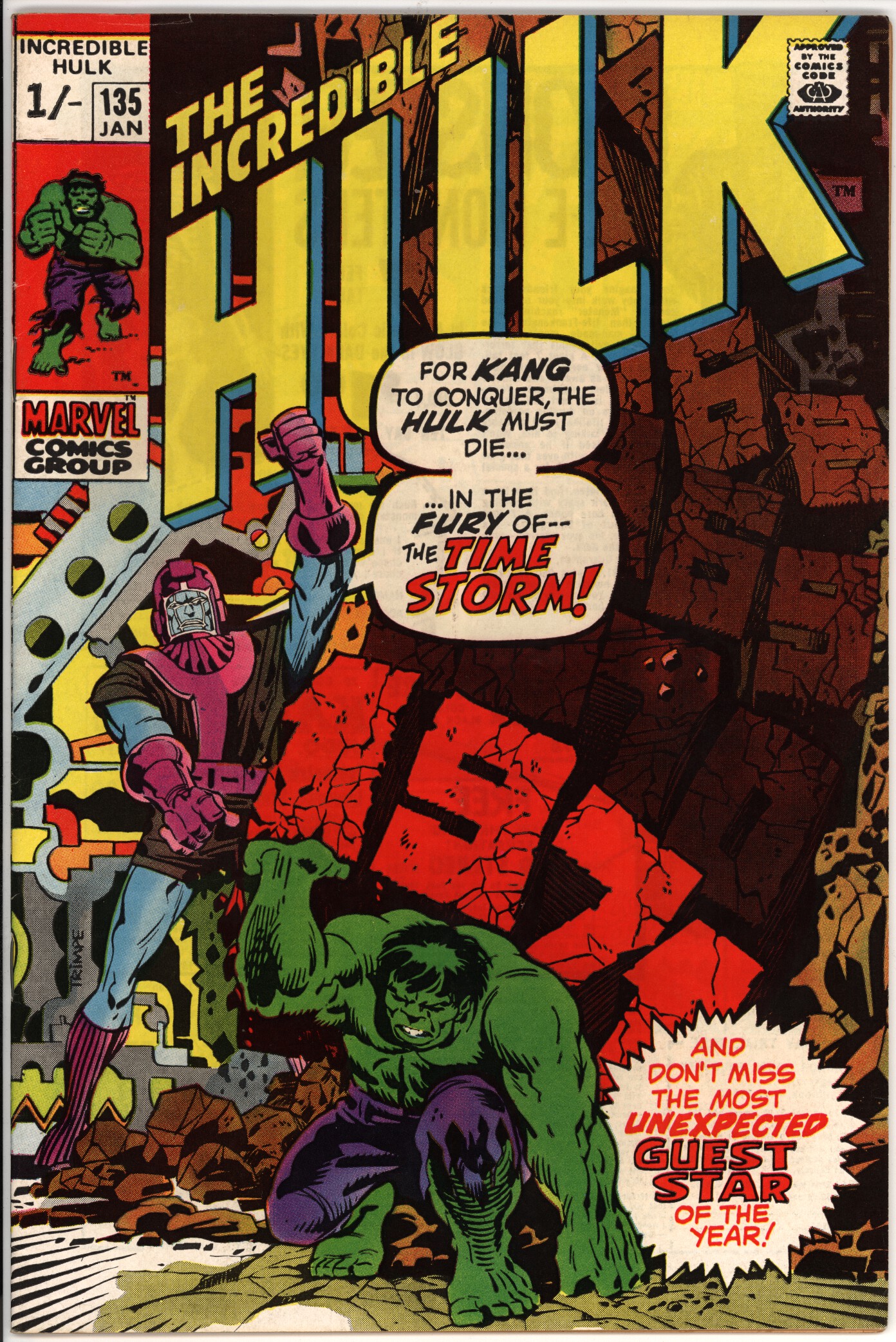 Incredible Hulk 135 (FN/VF 7.0) pence