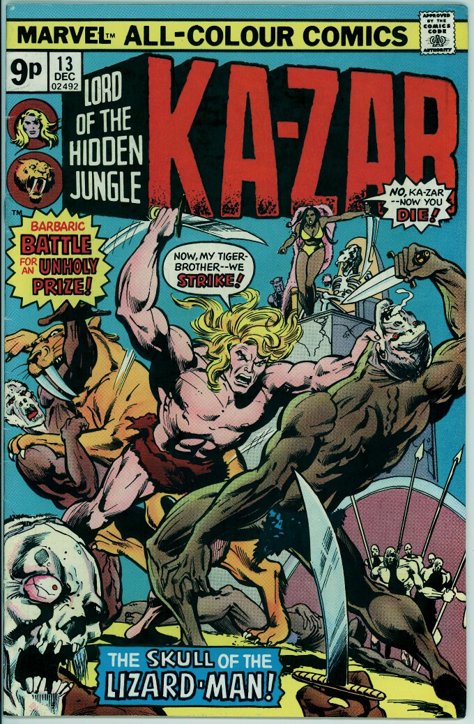 Ka-Zar, Lord of the Hidden Jungle 13 (VG/FN 5.0) pence